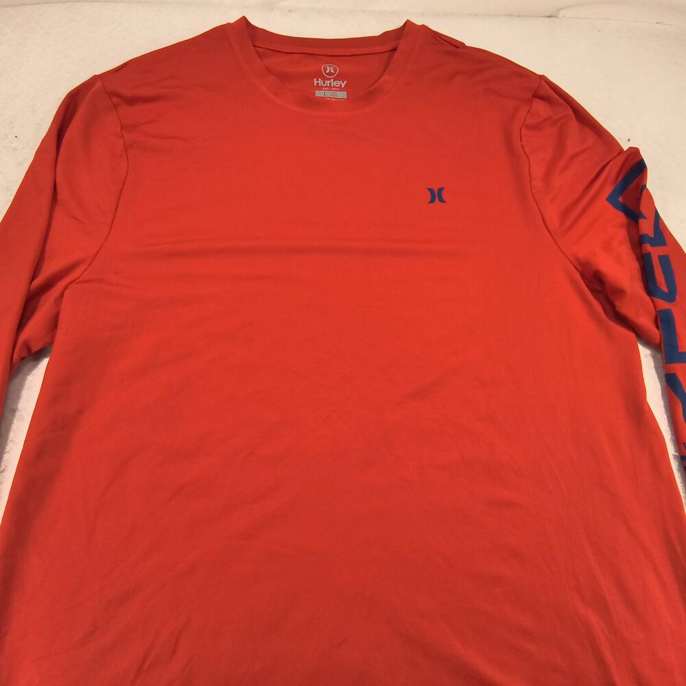 Hurley Casual Crew Neck Long Sleeve T-Shirt Mens Size Large L Red Blue
